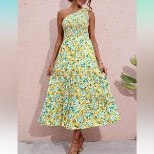 Floral One-Shoulder Dress